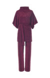 My-Morgenrock-2-Teiler-Tunika-Hose-Frottée-Cranberry-front